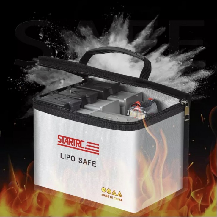 Geanta ignifuga STARTRC incarcare baterii drona DJI Mini si DJI Air, rezistenta la foc si apa