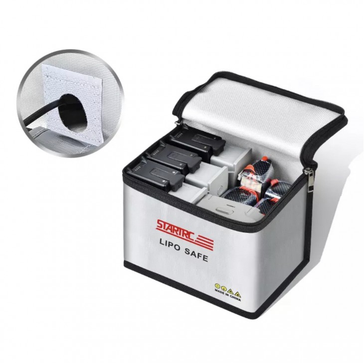 Geanta ignifuga STARTRC incarcare baterii drona DJI Mini si DJI Air, rezistenta la foc si apa