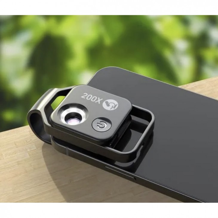 Lentila microscop 200x cu lumina LED, marca Apexel compatibila cu iPhone 13, iPhone 12, iPhone 11, X,8,7,6,5, Samsung, Huawei, Xiaomi, Oppo, Nokia