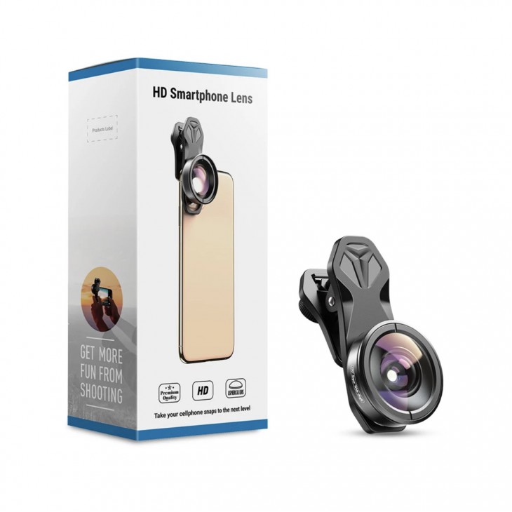 Lentila super wide 170 grade, marca Apexel pentru iPone 13, iPhone 12, iPhone 11, X,8,7,6, Samsung, Huawei, Xiaomi
