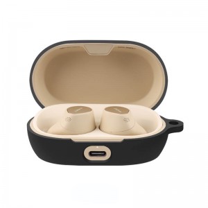 Husa pentru protectia castilor stereo wireless Jabra Elite 7 Pro, culoarea neagra, cu carlig prindere