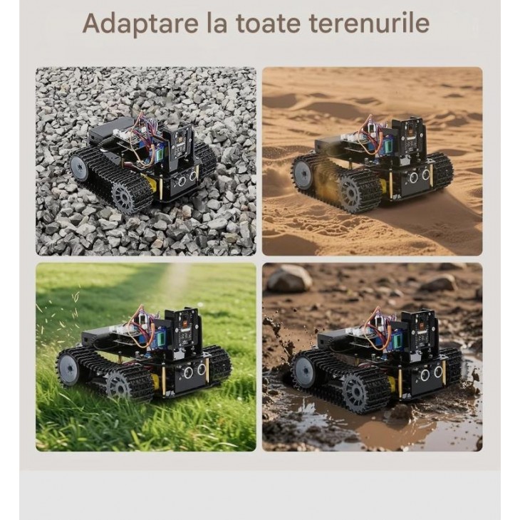 Kit Robotica ACEBOTT 4 in 1 pentru Copii 12+, Camera 3MP, Masina Blindata, Compatibil Arduino si Scratch, Control prin Aplicatie si Telecomanda, STEM, livrare 7-8 zile
