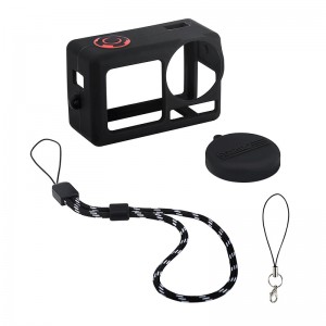 Protectie din silicon, STARTRC, pentru camera sport DJI Action 5 Pro, neagra
