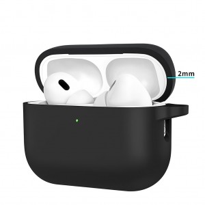 Husa protectie casti wireless, THD, compatibila Apple Airpods Pro 3, neagra