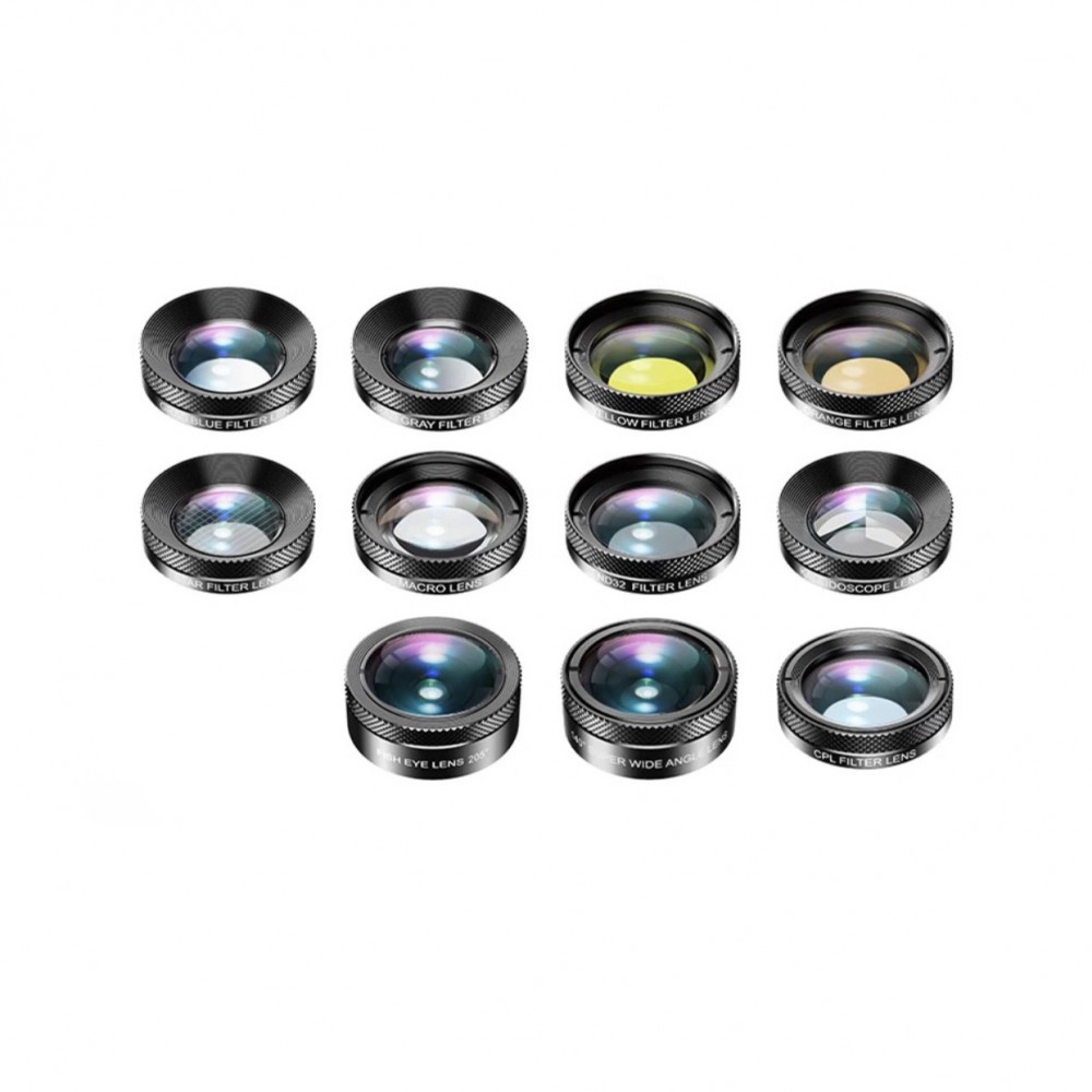 Set 11 lentile profesionale marca Apexel pentru iPhone, Samsung, Huawei, Oppo, Xiaomi