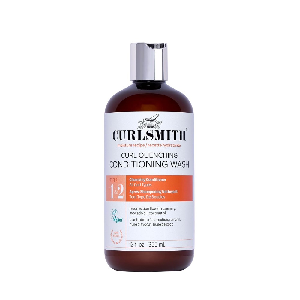 Șampon și balsam 2 în 1 Curlsmith Curl Quenching, pentru păr creț și ondulat, hidratare și curățare delicată, vegan, 355 ml, livrare maxim 7-8 zile
