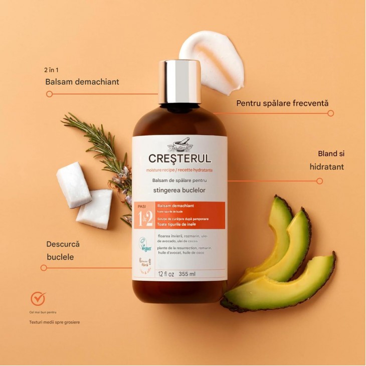 Șampon și balsam 2 în 1 Curlsmith Curl Quenching, pentru păr creț și ondulat, hidratare și curățare delicată, vegan, 355 ml, livrare maxim 7-8 zile