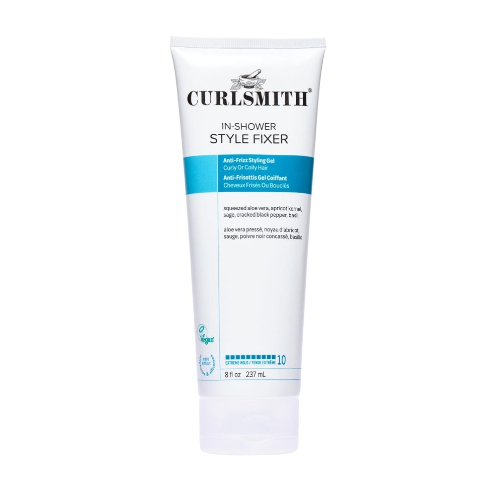 Gel de styling Curlsmith In-Shower Style Fixer, fixare puternică, pentru păr uscat, ondulat și creț, formulă vegană, 8 oz (237 ml), livrare maxim 7-8 zile