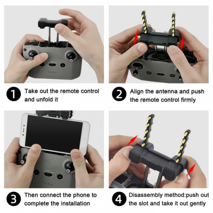 Amplificator semnal YAGI-UDA 5.8Ghz, marca STARTRC pentru telecomanda RC-N1 a dronei DJI Mavic Air 2, Mini 2