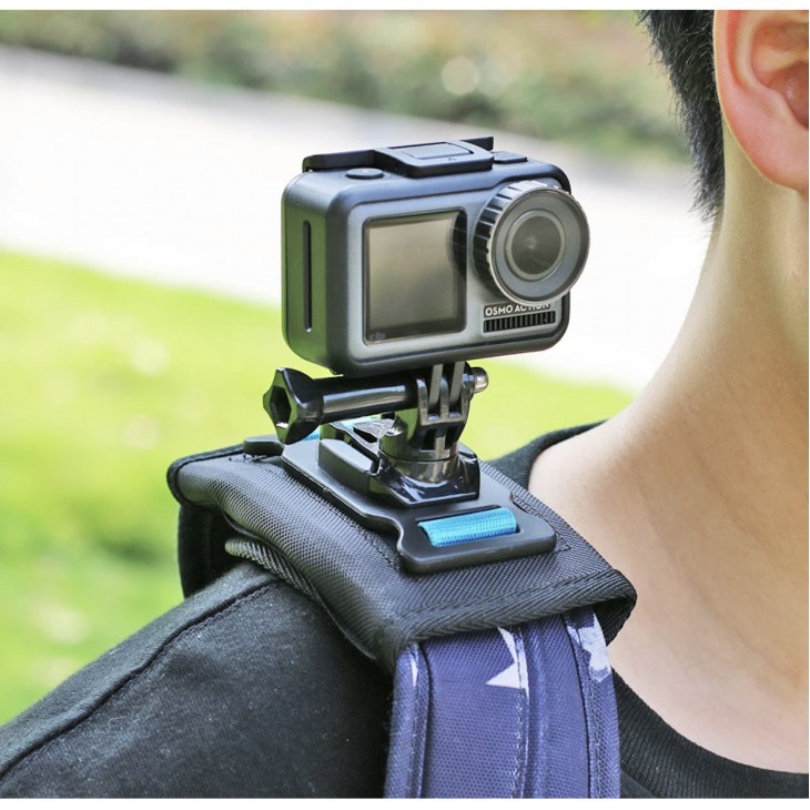 Prindere marca Surewo pentru curea rucsac destinata camerelor GoPro Hero 13,12,11,10,9,8,7, Session, DJI Osmo Action si alte modele