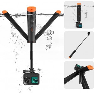 Selfie stick plutitor cu maner, TELESIN S1-TSS-02, multifunctional, compatibil cu GoPro Hero 13, 12, 11, 10, 9, 8, DJI Osmo Action 5 Pro, 4, 3, Insta360 Ace Pro 2