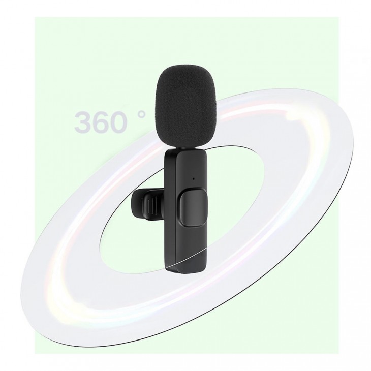 Microfon lavaliera, Apexel, omnidirectional, wireless, mufa lightning iPhone