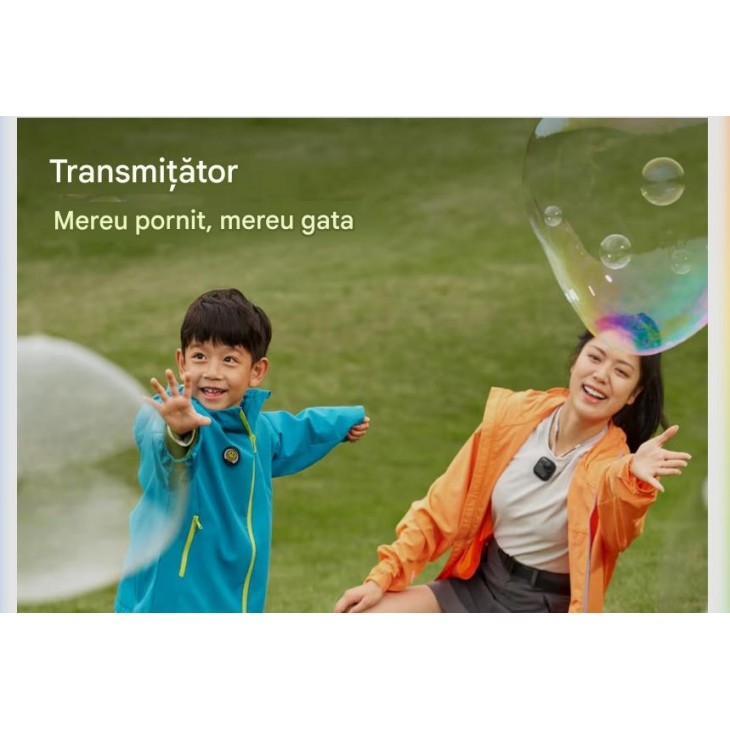 Microfon Wireless Lavaliera Insta360 Mic Pro Transmitter, 32-bit Float, 3 Microfoane, Display E-Ink Personalizabil, pentru iPhone, Android si Camera, Graphite Black, livrare 7-9 zile
