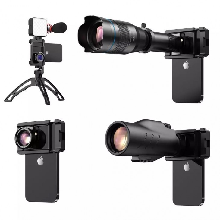 Clips Apexel APL-F001, atasare accesorii foto la telefonul mobil, iPhone 16,15,14,13,12, Samsung S24, Pixel 9