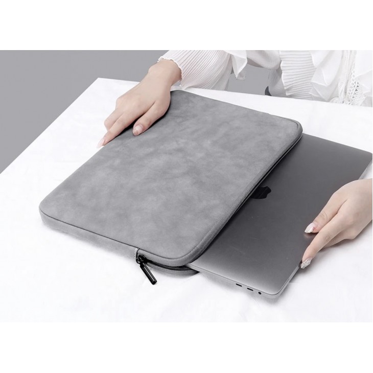 Husa marca THD, protectie si transport laptop Apple Macbook Pro (M3) 14 inch, Apple Macbook Pro (M2) 13.3 inch si Apple Macbook Pro (M2) 14.2 inch, culoarea gri