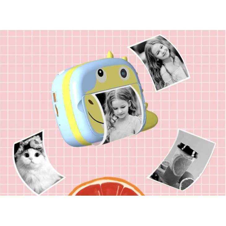 Camera foto-video digitala pentru copii, THD Pixels KX-07, comunicare Wifi, imprimanta termica, rezolutie 12 megapixeli, albastra