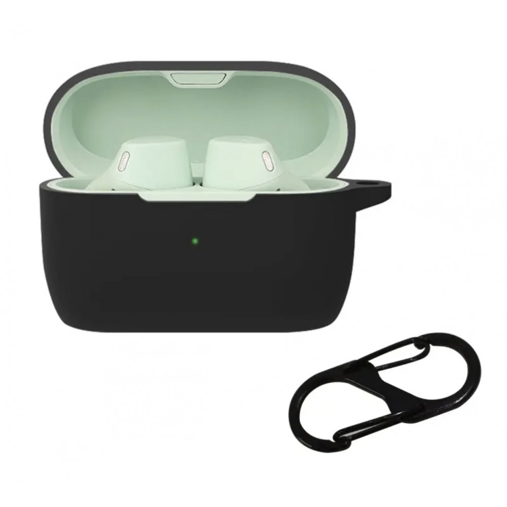 Husa pentru protectia castilor stereo bluetooth Jabra Elite 4 Active, culoarea neagra, cu carlig prindere