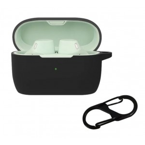 Husa pentru protectia castilor stereo bluetooth Jabra Elite 4 Active, culoarea neagra, cu carlig prindere