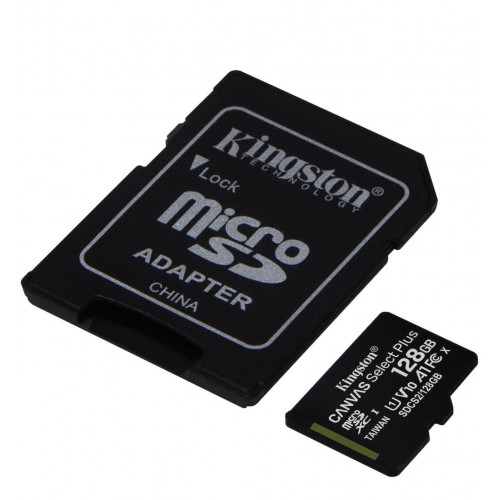  Card de memorie MicroSD Kingston Canvas Select Plus, 128GB, 100MB/s, cu adaptor