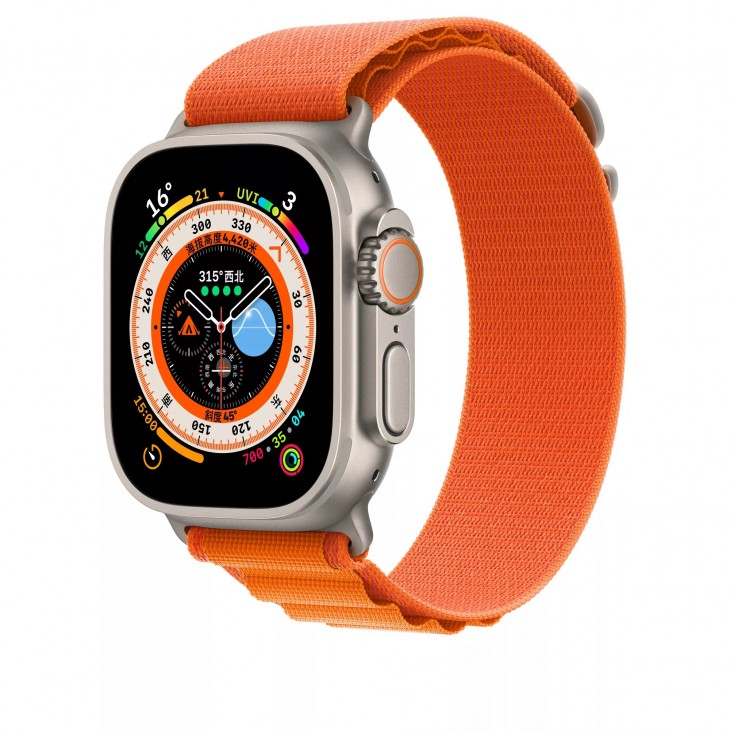 Curea THD Alpine Loop, compatibila cu Apple Watch Ultra 49 mm/Apple Watch 42/44/45 mm, marime universala, culoarea portocaliu
