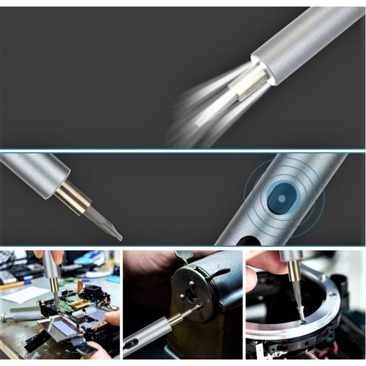 Surubelnita electrica 28 in 1 de inalta precizie, UF Tools, 300 rot/min, 24 de biti, lumina LED, incarcare USB-C