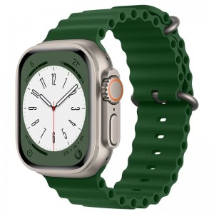 Curea THD Ocean Band, compatibila cu Apple Watch Ultra 49 mm/Apple Watch 42/44/45 mm, marime universala, culoarea verde
