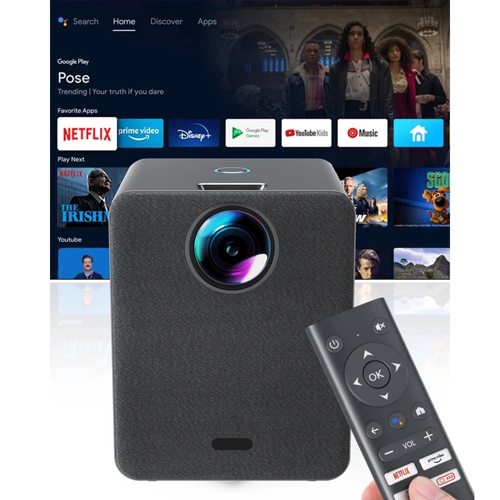 Videoproiector Topleo i96 T3, Android 9.0, certificare Google, Chromecast incorporat, Full HD, WiFi, bluetooth, 150 ANSI