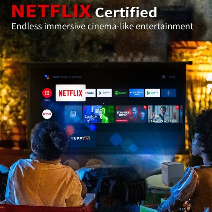 Videoproiector Topleo i96 T3, Android 9.0, certificare Google, Chromecast incorporat, Full HD, WiFi, bluetooth, 150 ANSI