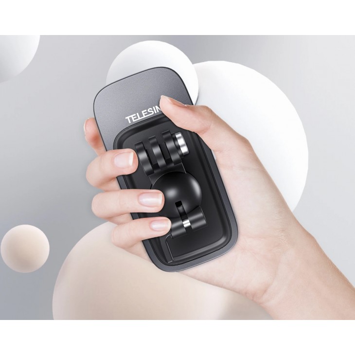 Clips Telesin prindere bretele rucsac, baza magnetica, compatibil GoPro Hero 13,12,11,10,9,8,7,6,5, DJI Osmo Action 3, Insta 360