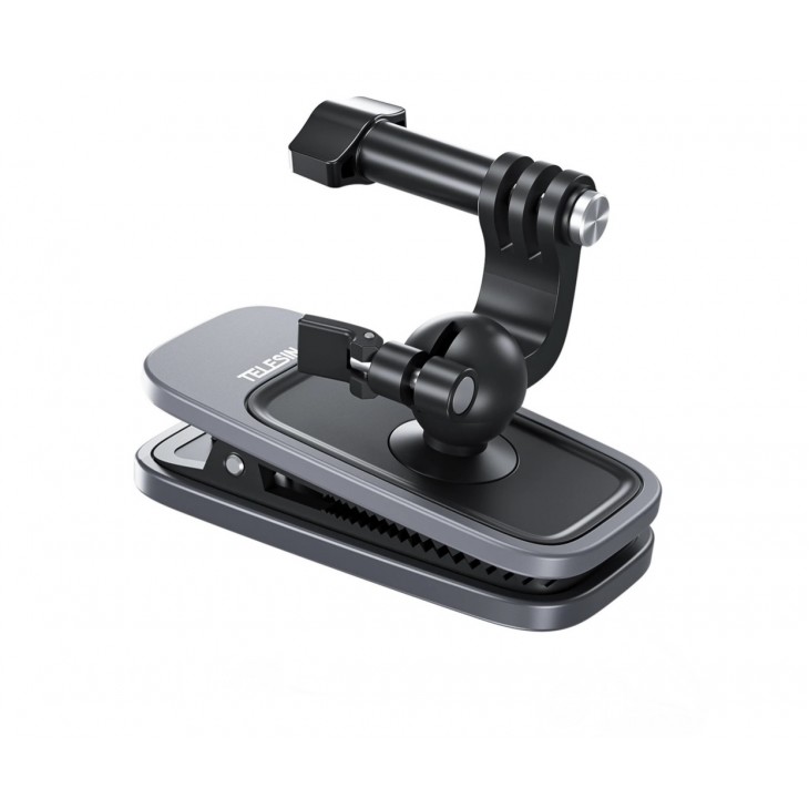 Clips Telesin prindere bretele rucsac, baza magnetica, compatibil GoPro Hero 13,12,11,10,9,8,7,6,5, DJI Osmo Action 3, Insta 360