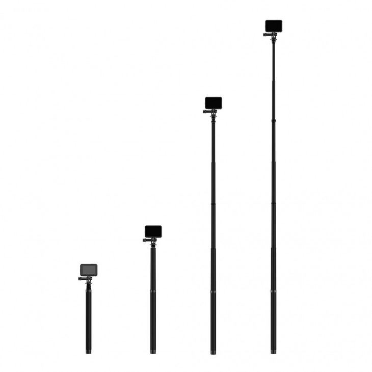 Selfie stick Telesin, compatibil cu GoPro Hero, Insta360 One RS, Osmo Action, invizibil, material carbon, lungime 1.16 m
