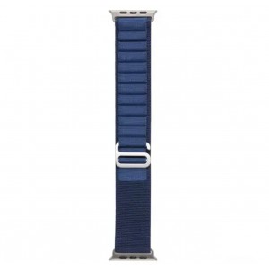Curea THD Alpine Loop, compatibila cu Apple Watch Ultra2 49 mm, Apple Watch 45 mm seria 9, Apple Watch SE 44 mm, marime universala, culoarea albastru denim