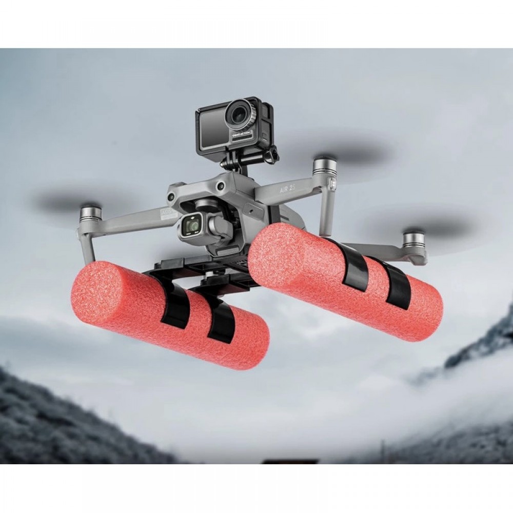 Tren pentru aterizarea pe apa marca STARTRC destinat dronelor DJI Air 2/Air 2S echipat cu conector superior pentru camera GoPro