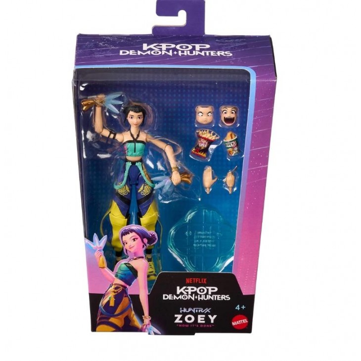 Figurina de Actiune Mattel KPop Demon Hunters HUNTR/X Zoey, 14.2 cm, 20 Puncte de Articulatie, Tinuta How It's Done, Spirit Blades, Fete si Maini Intershimbabile, Accesorii, JRY32