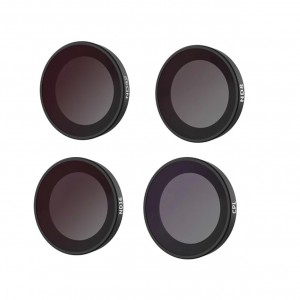 Set 4 filtre Telesin pentru Insta360 Go2, ND8, ND16, ND32, CPL, rama metalica, sticla Gorilla Glass