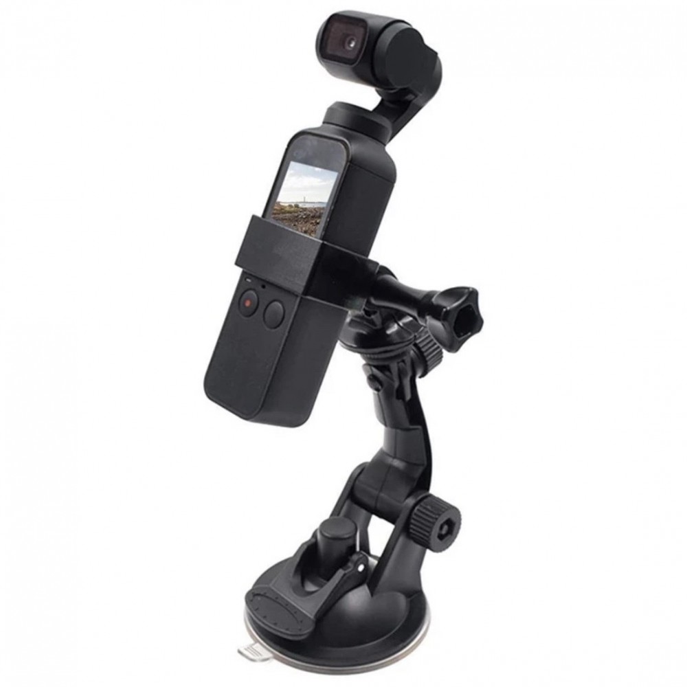 Suport cu ventuza, marca THD, pentru montarea camerei gimbal DJI Osmo Pocket 2 pe bordul sau parbrizul masinii, alte suprafete plate