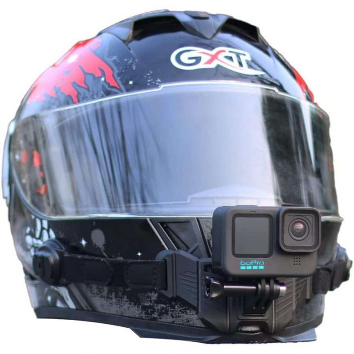 Suport de fixare tip fluture a camerelor video sport la casca de motocicleta, bicicleta, compatibil cu GoPro Hero 13,12,11,10,9,8,7,6, DJI Osmo Action 2 si Action 1, Akaso, YI