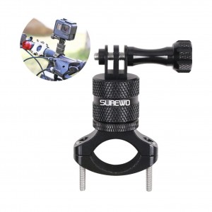 Suport rotativ Surewo montare ghidon bicicleta pentru camere de actiune GoPro Hero 13,12,11,10,9,8,7,6, Session, DJI Osmo, AKASO, YI, Campark si altele