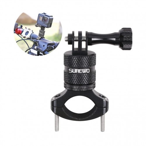 Suport rotativ Surewo montare ghidon bicicleta pentru camere de actiune GoPro Hero 13,12,11,10,9,8,7,6, Session, DJI Osmo, AKASO, YI, Campark si altele