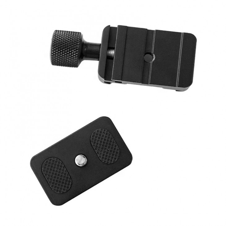 Patina si placuta quick release cu filet 1/4 pentru trepied si monopied cu cap sferic, marca THD, compatibilitate prindere Arca Swiss