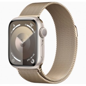 Curea metalica milanese, marca THD, compatibila Apple Watch 41 mm seria 9, Apple Watch SE 40 mm, marime universala, auriu