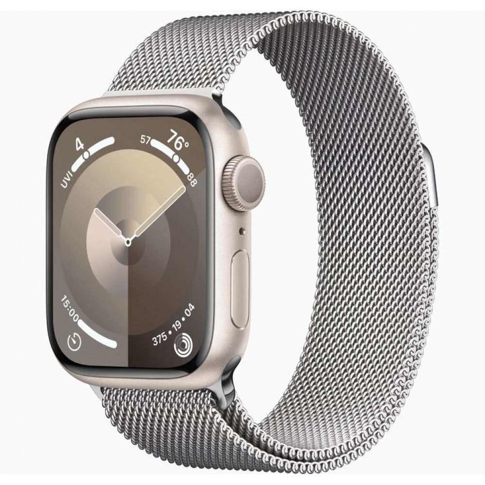 Curea metalica milanese, marca THD, compatibila Apple Watch 41 mm seria 9, Apple Watch SE 40 mm, marime universala, argintiu