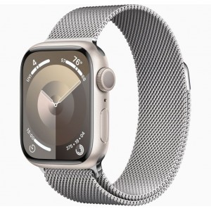 Curea metalica milanese, marca THD, compatibila Apple Watch 41 mm seria 9, Apple Watch SE 40 mm, marime universala, argintiu