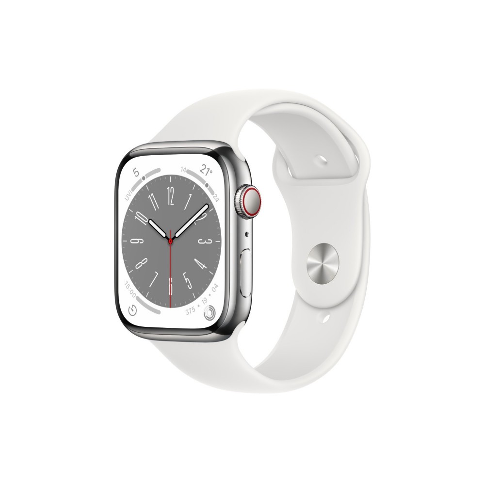 Curea silicon,THD, compatibila Apple Watch 46 mm seria 10, Apple Watch SE 44 mm, M/L, Alba