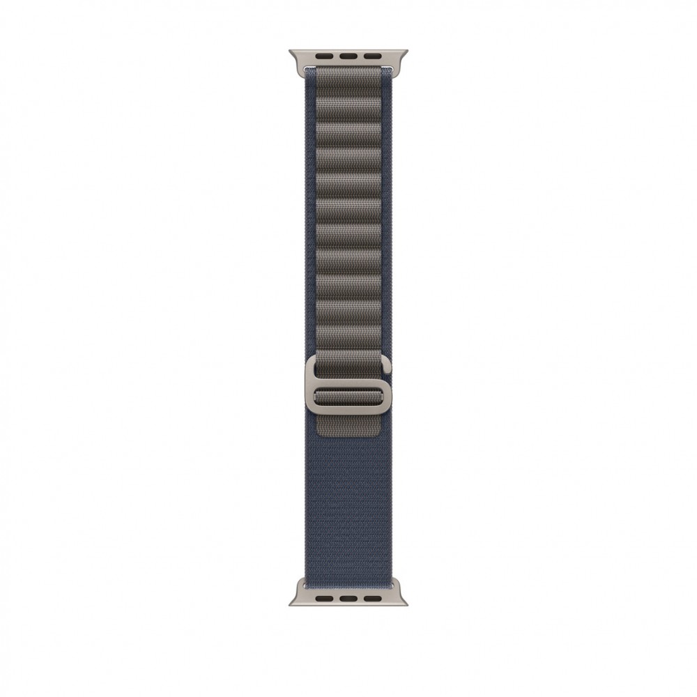 Curea THD Alpine Loop, compatibila Apple Watch Ultra2 49 mm, Apple Watch 45 mm seria 9, Apple Watch SE 44 mm, marime universala, culoarea Albastru/Gri