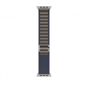 Curea THD Alpine Loop, compatibila Apple Watch Ultra2 49 mm, Apple Watch 45 mm seria 9, Apple Watch SE 44 mm, marime universala, culoarea Albastru/Gri