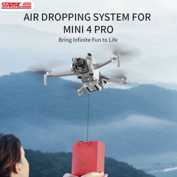 Tren de aterizare cu sistem de eliberare a incarcaturii pentru drona DJI Mini 4 Pro, capacitate ridicare 100 grame