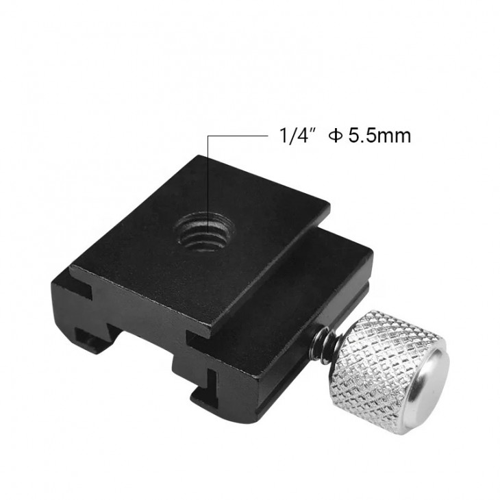 Sistem Quick Release pentru accesorii foto echipate cu prindere cold shoe, culoarea negru