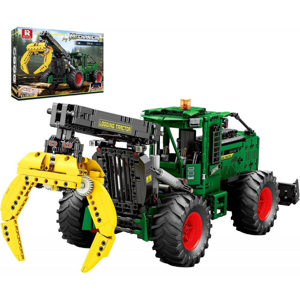 Set construcție tractor tehnic Reobrix RC Skidder cu 6 motoare, vehicul forestier telecomandat, 22027, 14+