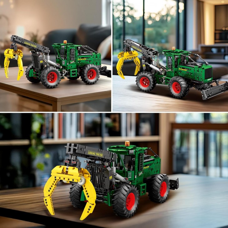 Set construcție tractor tehnic Reobrix RC Skidder cu 6 motoare, vehicul forestier telecomandat, 22027, 14+